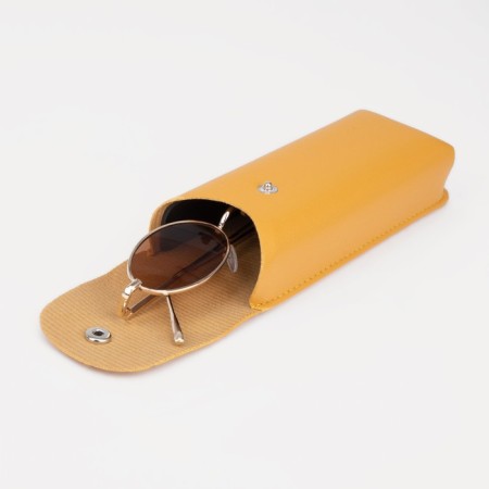 Case for glasses on the button, yellow color-3