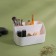 Bamboo organizer for storage, 5 sections, mobile sections, 18.5 × 11.5 × 10.6 cm, white color