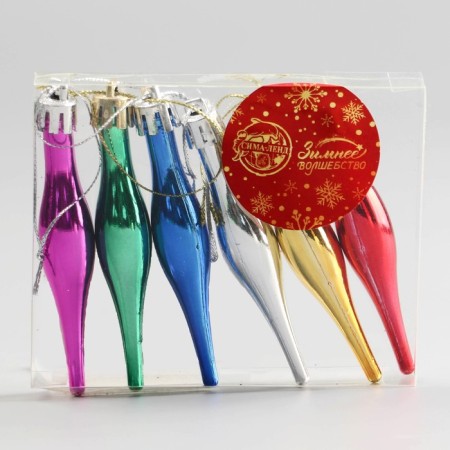 Jewelry decoration "Melody icicle" (set 6 pcs) 1.5x8.5 cm, mix-1