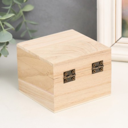 Casket wood for painting square 6.5x8.5x8.5 cm-3