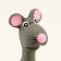 Bruttail toy for dogs from latex "Mouse", 10 cm, gray