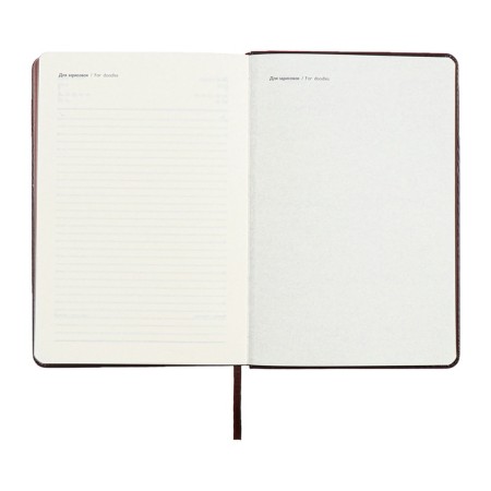 Diary of Leduced A5, 160 Escalada sheets, hard -leather cover, perforation, pancake embossing, lies, cream block 70g/m2, brown-11
