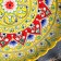 Largan Rishtan ceramics "Flowers", 31 cm, yellow, corrugated