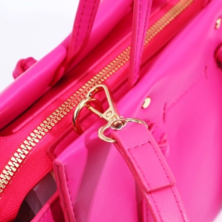 Bag Female Tout with zipper, pink color-4