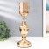Summary metal, glass per 1 candle "Titsino" D-6 cm, gold 11.5x11.5x38 cm