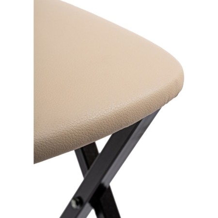 Stool on a metal frame Elevis metal/eco -leather, black/beige 38.5x52.5x77.5 cm-6