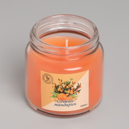 Aromatic candle in glass 6.3cm, 100ml, juicy tangerine-2