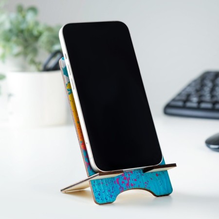 Stand under the phone "Laugh Smile Live", lamination, 14.3x8 cm-1