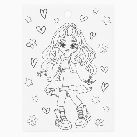 Paper stickers "Girls", with coloring, 11 x 15.5 cm-2