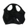 A mask for a horse with a limiter of vision, black