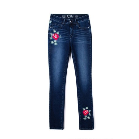 Women's jeans with embroidery CONTE Elegant, size XS, dark blue color-3
