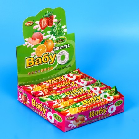 Saharyst candy "Vabu", orange, grapes, strawberries, peach, 25 g