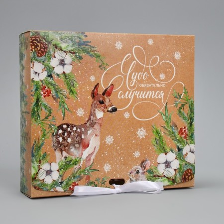 The box is a folding bilateral “Miracle will happen”, 20 x 18 x 5 cm, New Year-2
