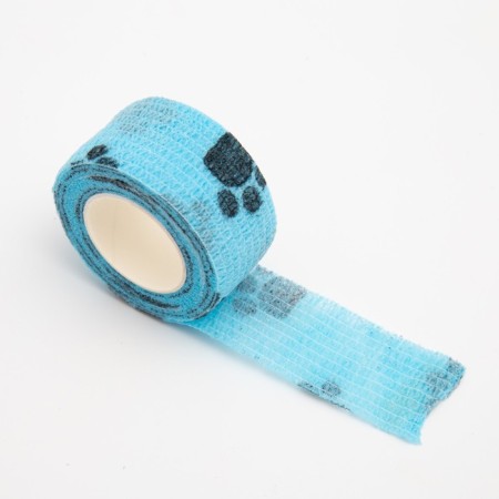 The self -fixed bandage "paws", 2.5 cm, max. Extensibility 4.5 m, blue-1