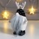 Souvenir Ceramics "Santa Claus in a cap with deer horns" White-black 14.5x6.7x9.8 cm