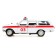 Metal GAZ-2402 Volga ambulance, 12 cm, doors and trunk open, white color