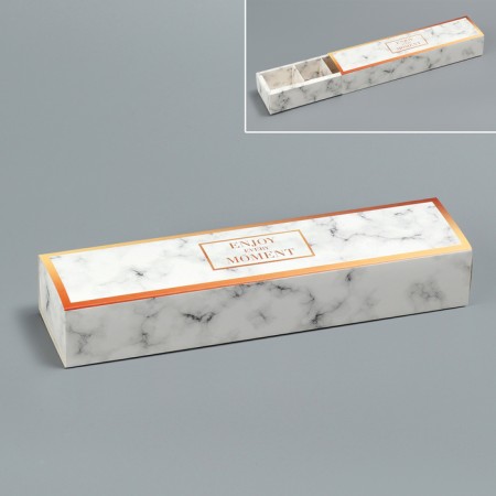 Box for sweets, confectionery packaging, 5 cells, “marble”, 5 x 21 x 3.3 cm