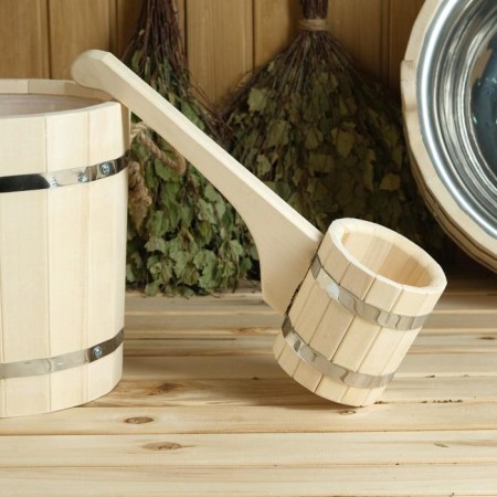 Set for a bath (3 in 1): Bucket 0.8l + Zaparnik 9l lay. Insert + gang 10l stainless steel. insert-6