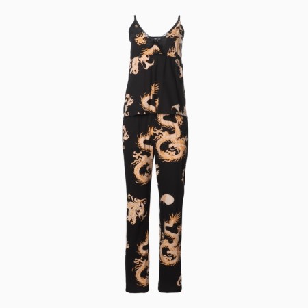 Female set (top/pants), black color, size 48-3