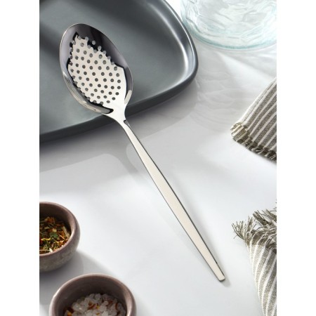 Spoon for removing foam, 27 cm, thickness 2.5 mm, silver color