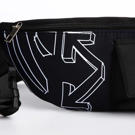 Textile belt bag with a pocket pocket 30*14*6 cm-5