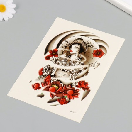 Tattoo on the body color "Woman Sakura" 26.1x14.6 cm-2