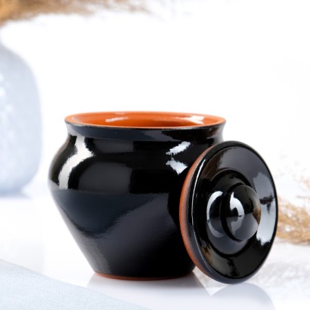 Set "Vyatka Ceramics Schi" 4x0.5l, Black Amber-1