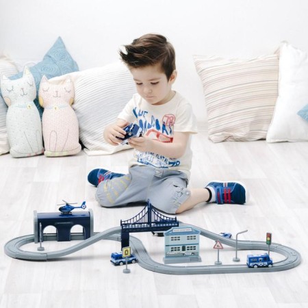Railway for children "Police Party", 66 items, on batteries-8