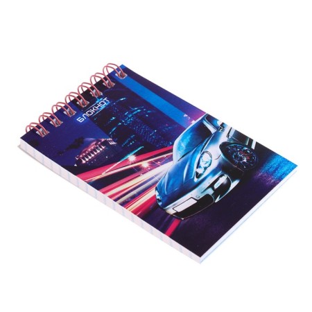 Notepad A7, 40 sheets in a cage on the crest "Auto", cover covered paper, mix-1