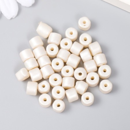 Beads for creativity plastic cylinder "White Lilia" set 20 grams 0.6x0.6x0.5 cm-1