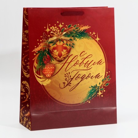 Laminated vertical "gold", l 31 x 40 x 11.5 cm, new year-2