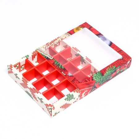 New Year. Box of 16 sweets, 17.7x17.7x3.8 cm, confectionery packaging-8