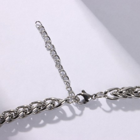 Bracelet "Gladiator" narrow links, color silver, 18 cm-1