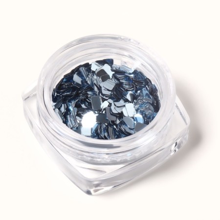 Sequins for the decor of the nails "Disco", silver-5