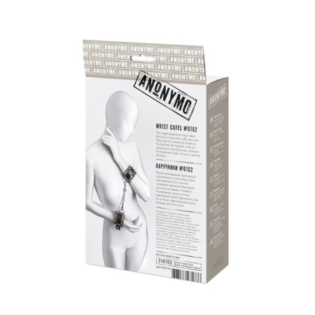 Anonymo handcuffs, Pu skin, print, 19.5 cm-8
