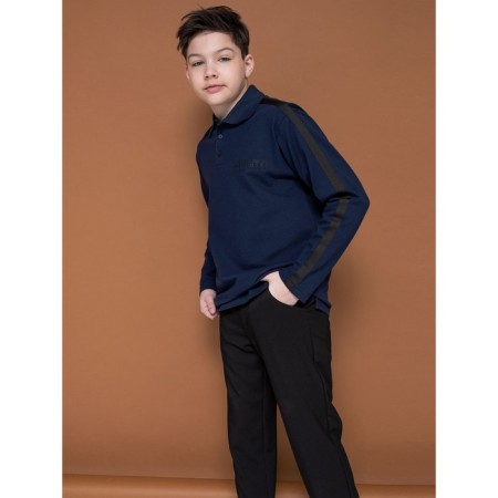 Polo for a boy with a long sleeve Pelican, height 128 cm, dark blue color-8