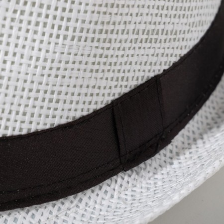 Male hat "wicker", size 58, white color-1