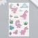 Tattoo on the body color "pink dinosaurics" glitter 12x7.5 cm
