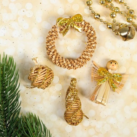 Eco-decor in gift packaging "Magic holiday", gold, 36 elements-2