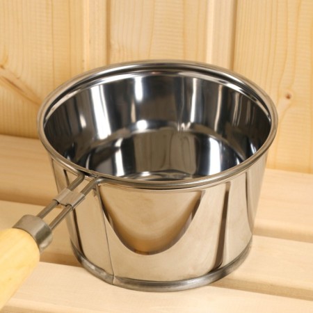 Stainless steel bathhouse, 1.2l, 56 cm, with a wooden handle-3