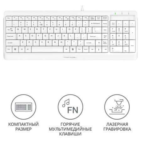 Keyboard A4Tech FSTYLER FK15 White USB (FK15 White)-1