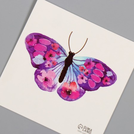 Tattoo on the body color "Watercolor butterfly" 6x6 cm-5