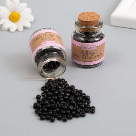 Round 6/0 beads in the bottle "Black Night" 2x20 g set 2 pcs
