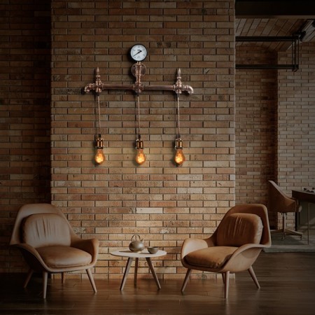 Sconces "Fortel" 3he27 40W bronze 55x10x56cm-10