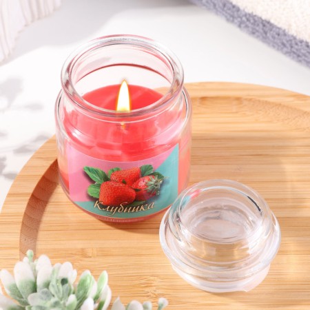 Candle in the bank Aromatic "Ripe Strawberry" 6x8.5cm-1