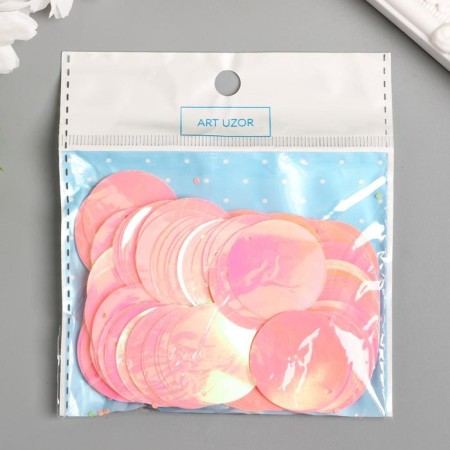 Sequins "circle" light pink set 30 g d = 3 cm-2