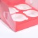Confectionery folding box for 4 cupcakes 16 x 16 x 10, red