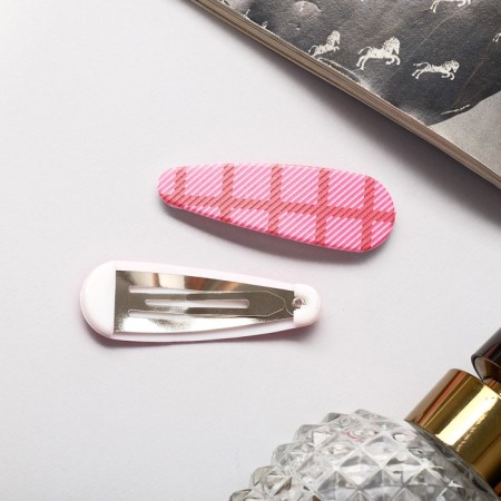 Invisibility for hair "Paula" (set 2 pcs) cage, 5 cm, pink-2