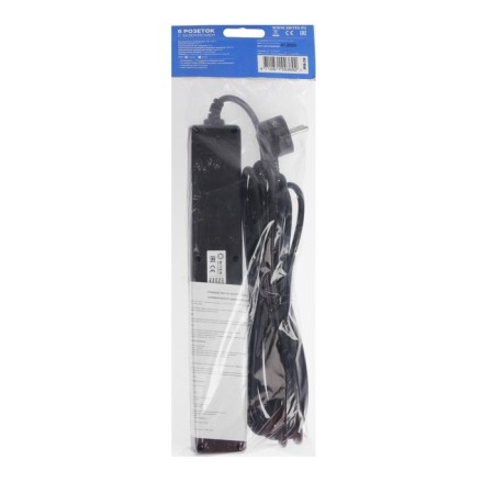 Network filter 5Bites SP6B-250 6S, 6 outlets, 5 m, 10 A, 3x0.75 mm2, s/k, with off., Black-5