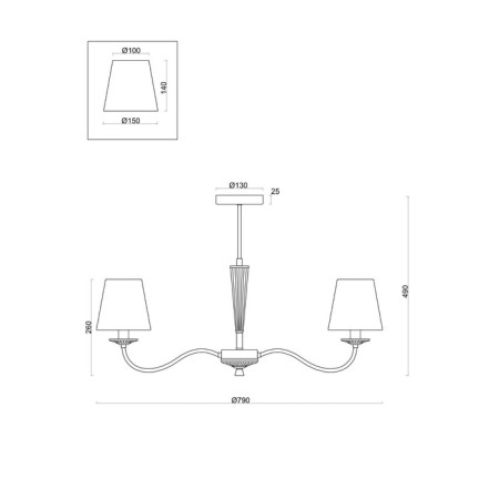 Luster 40W, 7CHE14, 49x79 cm, brass-1